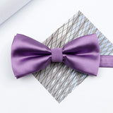 Riolio  Colorful Solid Color Parent-Child Bowtie Set Classic Polyester Butterfly Satin For Father Son Party Dinner Wedding Accessory