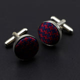 Riolio  Mens Round Braided Jewelry Fashion Shirt Cufflinks For Business Wedding Party Suit Stripe Dot Cuff Link Men Accessories Gift