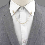 Riolio  New Men Women Shirt Collar Tassel Chain Lapel Pin Brooch Dragon Eagle Deer Head Wings Badge Retro Unisex Jewelry Accessories