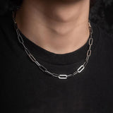 Riolio Rope Cuban Chain Necklace Men Fashion Temperament Stainless Steel Choker Link Chain Necklace For Men Jewelry Gift