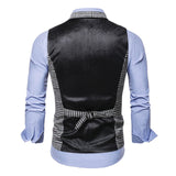 Riolio  Mens Suit Vest Fashion Slim Fit Thin Plaid Men Waistcoat Tops Business Vest Waistcoat Man England Style Male Casual Suits Vests