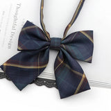 Riolio  Ladies Bowtie Cute College Style Striped Chic Handiness Simple Student Cosplay  JK Uniform Accessory Collar Butterfly Knot Gift