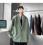 Riolio Korean-style Men Casual Blazers Male One Button Suit Jackets Daily Business Streetwear All-match Simple Suit-tops
