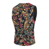 Riolio Men Suit Wedding Sleeveless Slim Fit Paisley Floral Dress Vests For Men Single Buttons Waistcoat
