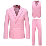 Riolio S-6XL (Jacket+Pants+vest) Men Suits Double Breasted Latest Design  Double breasted Groom Wedding Tuxedos Best Costume Homme