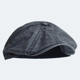 Riolio Washed Cotton Newsboy Cap Peaky Octagonal Hat Vintage Casual Cap Solid Berets Visor Gatsby Flat Ivy Hat