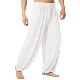 Riolio Yoga Pants Men\'s Casual Solid Color Baggy Trousers Belly Dance Yoga Harem Pants Slacks sweatpants Trendy Loose Dance Clothing