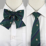 Riolio  School Uniform Bow Tie Set For Boys Girls Polyester Plaid Striped British Slim Necktie Bowtie Party Student Children Accessories