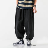 Riolio New Design Drawstring Harem Pants Men’s Baggy Jogging Pants Japanese Men Crotch Wide Leg Pants Male Casual Loose Trousers