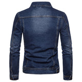 Spring Autumn Men Denim Jackets Casual Solid Color Lapel Single Breasted Jeans Jacket Men Slim Fit Cotton Outwear Jackets 5xl-M