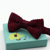 Riolio  Fashion Single Deck Children Solid Color Bowknot Lovely Knit Bowtie Adjustable  Neckwear Designer Knitting Kid Butterfly Bow Tie