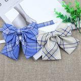 Riolio  Hot Women Girls Silk Cotton Bowties Fashion Cute College Style Striped Plaid Ladies School Girl Student Uniform Butterfly Knot