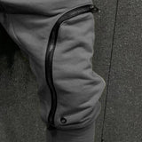 Riolio Cargo Pants Men Fashion Solid Color Drawstring Casual Multi Zippers Pockets Trousers Hip Hop Style Men Harem Pants Streetwear