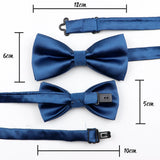 Riolio  Colorful Solid Color Parent-Child Bowtie Set Classic Polyester Butterfly Satin For Father Son Party Dinner Wedding Accessory