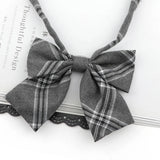 Riolio  Ladies Bowtie Cute College Style Striped Chic Handiness Simple Student Cosplay  JK Uniform Accessory Collar Butterfly Knot Gift