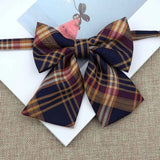 Riolio  Hot Women Girls Silk Cotton Bowties Fashion Cute College Style Striped Plaid Ladies School Girl Student Uniform Butterfly Knot