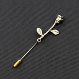 Riolio  Men's Golden Black Luxury Brooches Various Leaf Ginkgo Fower Pin Chic Fashion Men Suit Shawl Collar Lapel Pins Daily Accessory