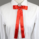 Riolio  Long Silm Ribbon Bowtie Fashion Pretty Solid Color Adjustable Bowknot Black Pupple Orange Butterfly For School Girl Accessories