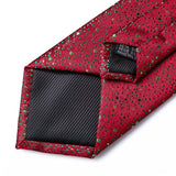 Riolio Fashion Green Dot Red 8cm Men's Silk Tie Business Wedding Party Necktie Handkerchief Brooch Cufflinks Set Men's Gift Tie DiBanGu