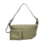 Riolio  female large capacity bag Korean version of foreign canvas shoulder bag fashion casual slung chest bag jiaozi bag