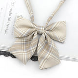 Riolio  Ladies Bowtie Cute College Style Striped Chic Handiness Simple Student Cosplay  JK Uniform Accessory Collar Butterfly Knot Gift