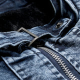 Riolio Fashion Spring Casual Jacket Mens Velvet Streetwear Denim Jacket  Stand Collar Jean Jackets Male Slim Fit Coat Outerwear