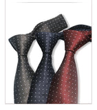 Riolio  Tie Grey Mens Business Wedding Part Necktie 8cm Grey Dot Ties For Men Dotted Pattern Gravatas 8CM Shirt Accessories