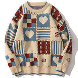 Riolio Y2k Vintage Sweater Men Hip Hop Streetwear Harajuku Retro Japanese Style Love Oversized Women Knitted Sweater Wool Pullover