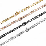 Riolio Fashion New Figaro Chain Necklace For Men Punk Silver Color Stainless Steel Long Necklace Men Hip Hop Jewelry Gift