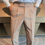 Riolio prom outfits for guys High Quality Business Casual Draped High-waist Trousers Men Solid Color Formal Pants Male Formal Office Social Suit Pants