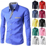 Riolio Hot Sale New Fashion Camisa Masculina Long Sleeve Shirt Men Slim fit Design Formal Casual Brand Male Dress Shirt Size M-4XL