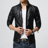 Riolio Spring and Autumn Men's Casual Leather Jacket Large Size Men's Leather Jacket Men's PU Leather Red Jacket S-4XL