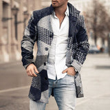 Men's Long Jackets Autumn Long Sleeve Button Casual Winter Outerwear