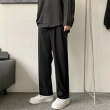 Riolio Brown/Black Suit Pants Men Fashion Society Mens Dress Pants Korean Loose Straight Casual Pants Mens Office Formal Trousers S-3XL