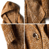 Riolio  Winter Men's Knitted Sweaters Fashion Man Mid-Long Knitted Sweater Hooded Coats Casual Widnbreaker Cardigan Jackets Clothing