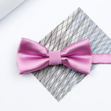 Riolio  Colorful Solid Color Parent-Child Bowtie Set Classic Polyester Butterfly Satin For Father Son Party Dinner Wedding Accessory