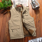 Riolio  Winter Men Padded Vest Men Fleece Warm Waistcoats Thermal Vests Coats Man Waterproof Windbreaker Sleeveless Jackets Clothing