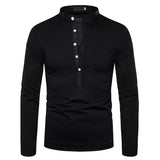 Riolio Men T-shirt Men Shirt Long Sleeve T-shirt Solid Color Tops New Clothing  Autumn Streetwear Casual Fashion Men T-shirt