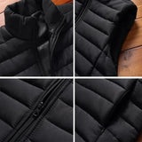 Riolio Men' Sleeveless Vest Jackets Winter Fashion Male Cotton-Padded Vest Coats Men Stand Collar Warm Waistcoats Clothing 5XL