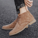 Riolio Fashion Pointed Toe Leather Boots Cheap Men Winter Boots Winter Shoes For Men Male Boots Mens Ankle Boots Zapatos Hombre