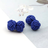 Riolio  Colorful Double Rope Ball Knot Cufflinks Novelty Solid Colors Braided Handmade Elastic Upscale Men's Classic Cuff Links For Men