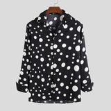 Riolio Fashion Polka Dot Printed Shirts INCERUN Men Long Sleeve Lapel Neck Camisa Leisure Buttons Shirts Man Casual Loose Blouse S-5XL