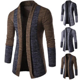 Riolio New Retro Men's Sweater Men's Cardigan Stitching Contrast Color Long-sleeved Slim-fit Sweater Jacket Jaqueta Masculina Inverno