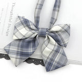 Riolio  Ladies Bowtie Cute College Style Striped Chic Handiness Simple Student Cosplay  JK Uniform Accessory Collar Butterfly Knot Gift