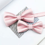 Riolio  Colorful Solid Color Parent-Child Bowtie Set Classic Polyester Butterfly Satin For Father Son Party Dinner Wedding Accessory