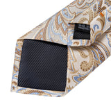 Riolio Fashion Paisley Men's Ties Gold Teal Green Black Silk Tie For Men 8cm Business Wedding Accessories Cravat Gift For Men DiBanGu
