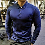 Quick Dry Running Shirt Men Bodybuilding Sport T-shirt Long Sleeve Compression Top Gym Fitness Tight Compresson Polo Jetseys