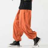 Riolio New Design Drawstring Harem Pants Men’s Baggy Jogging Pants Japanese Men Crotch Wide Leg Pants Male Casual Loose Trousers