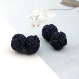 Riolio  Colorful Double Rope Ball Knot Cufflinks Novelty Solid Colors Braided Handmade Elastic Upscale Men's Classic Cuff Links For Men