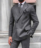 Riolio  Business Men Suits Tuxedo Jacket Coat Homme Tailor-Made 2 Pieces Double Breasted Groom Groomsman Wedding Formal Tailored
